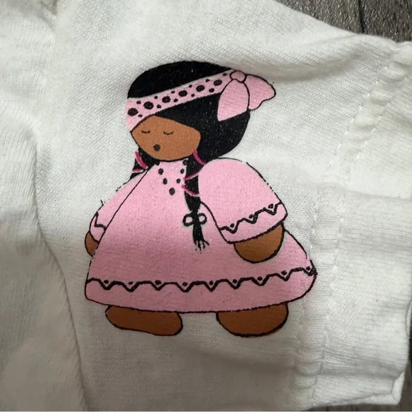Storyteller Graphic Shirt Girls 12 Months White Pink Print Native American - Picture 4 of 9